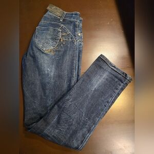 Elegant Blue Straight Leg Jeans
